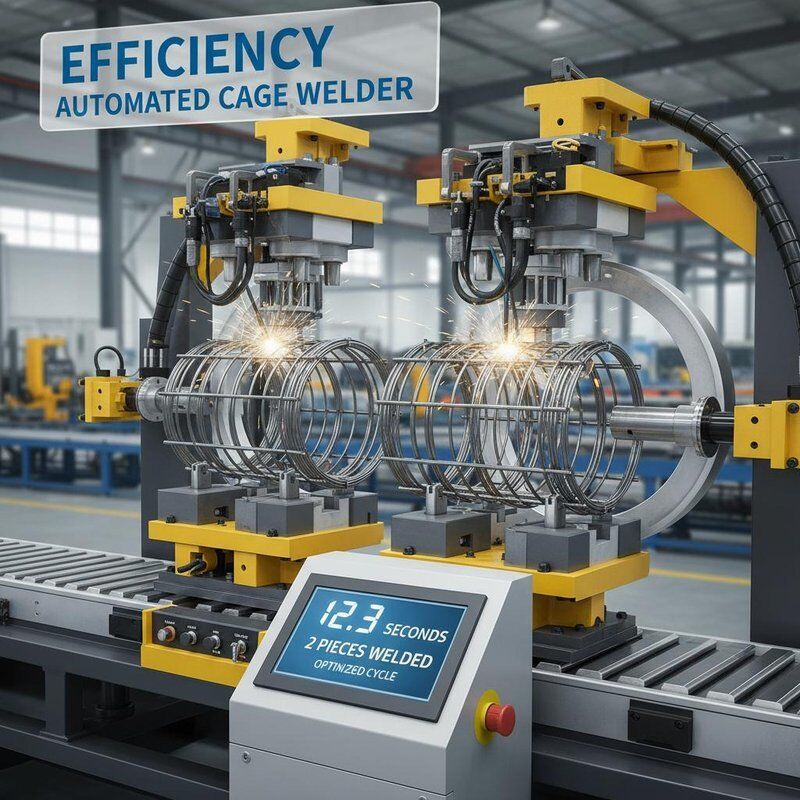Effizienz 12 bis 15 Sekunden pro 2 Stück Automatisierte Käfigschweißmaschine mit Käfigschweißverfahren zur Optimierung der Schweißzeit