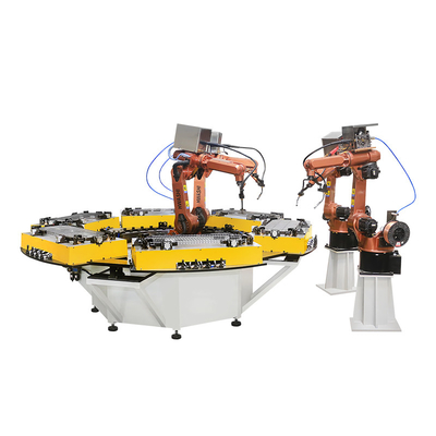Automatische MIG TIG Welding Robot With Rotating Station Hwashi für Speichergestell-Ecke